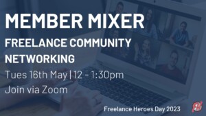 Freelance Heroes Day Member Mixer Networking Event poster